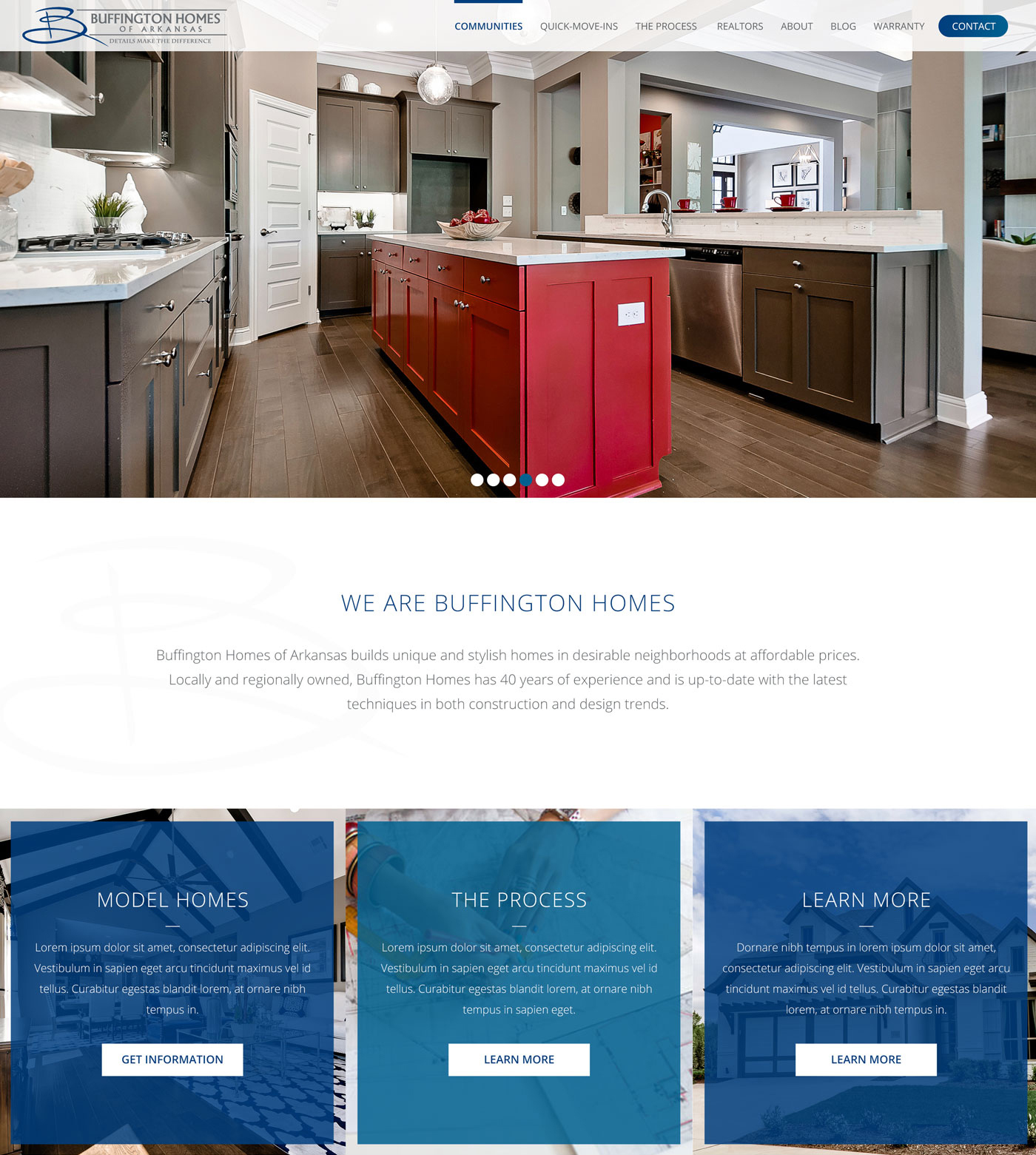 buffington homes of arkansas website homepage desktop