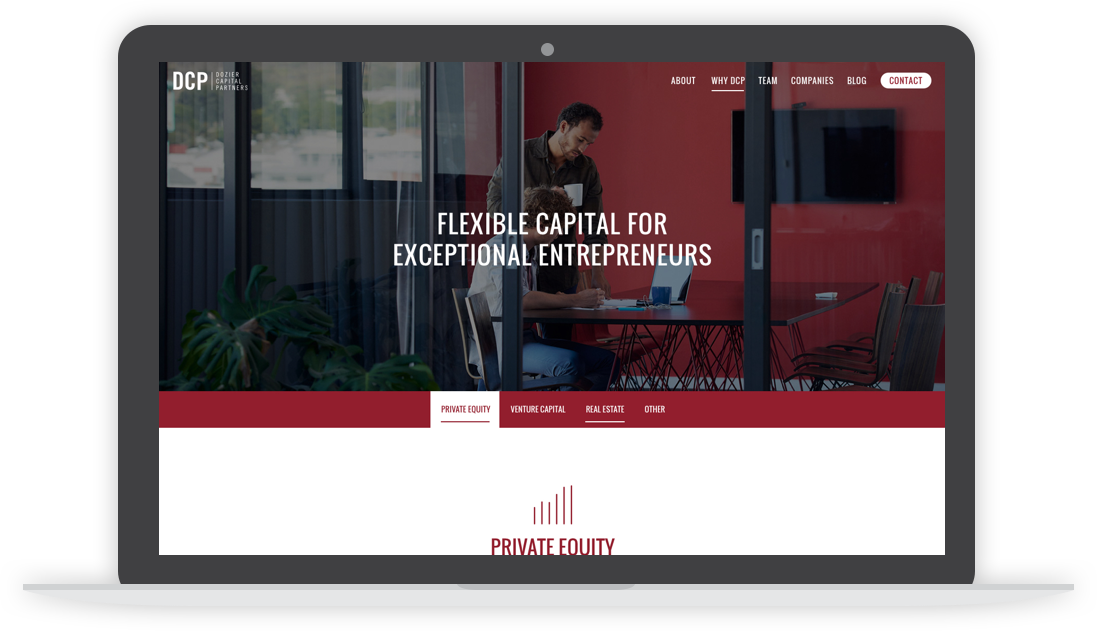 dozier capital website homepage desktop screen