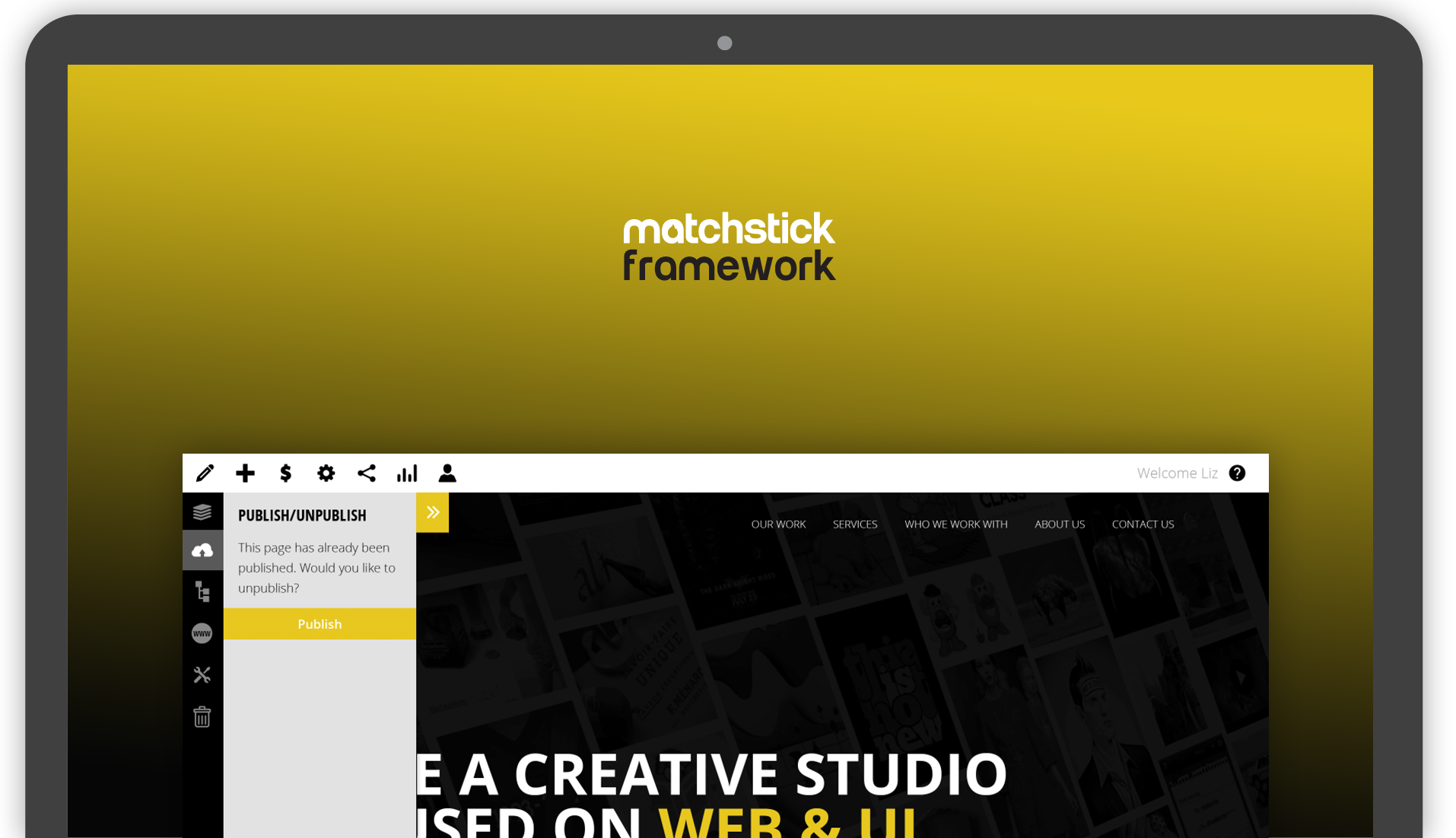 matchstick framework desktop example screen